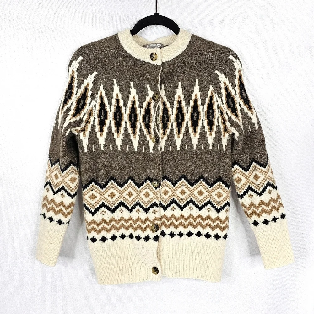 J. Crew Fairisle Cardigan Sweater - Picture 2 of 6